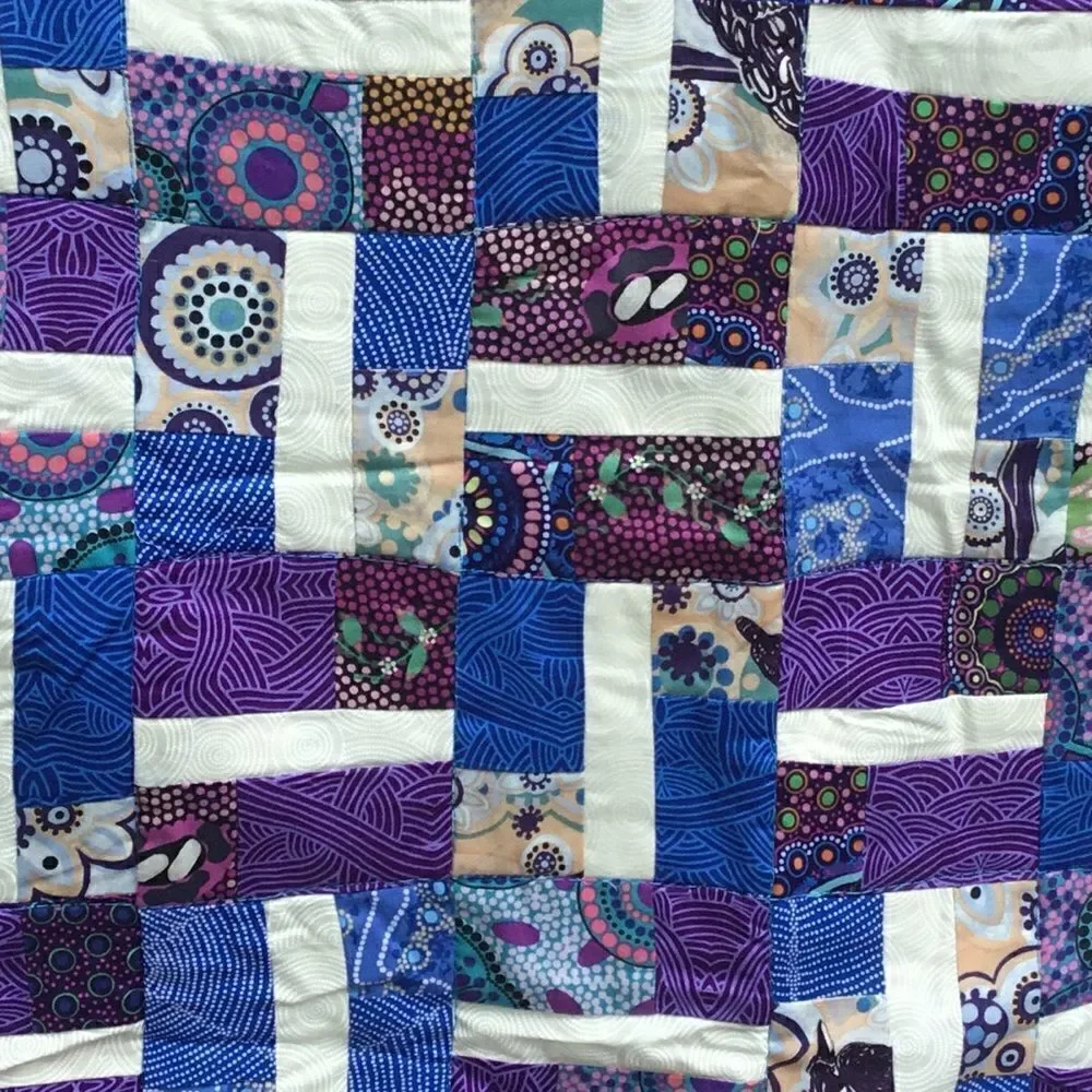 NWT Hand Crafted Blue & Purple Quilt